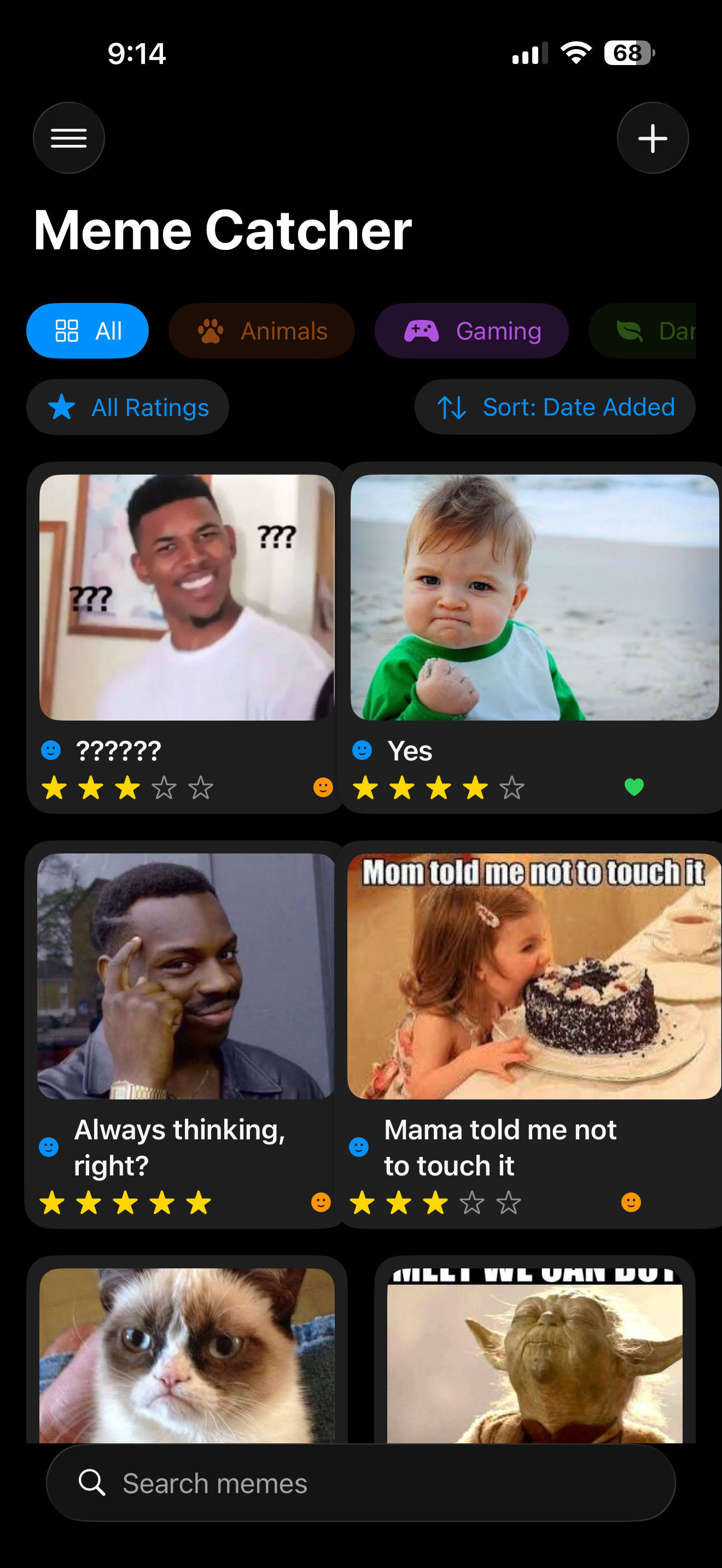 MemeCatcher Main View