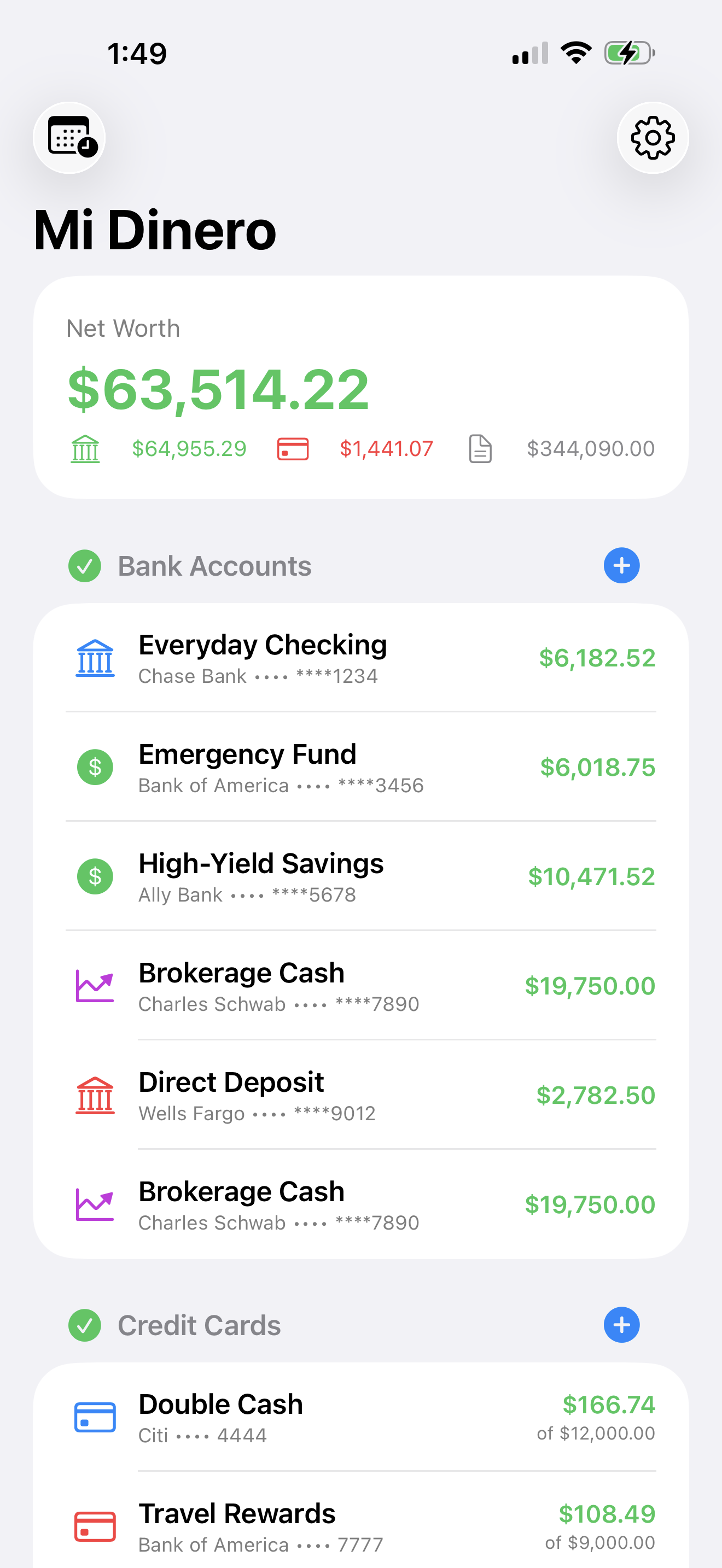 Mi Dinero Bank Accounts