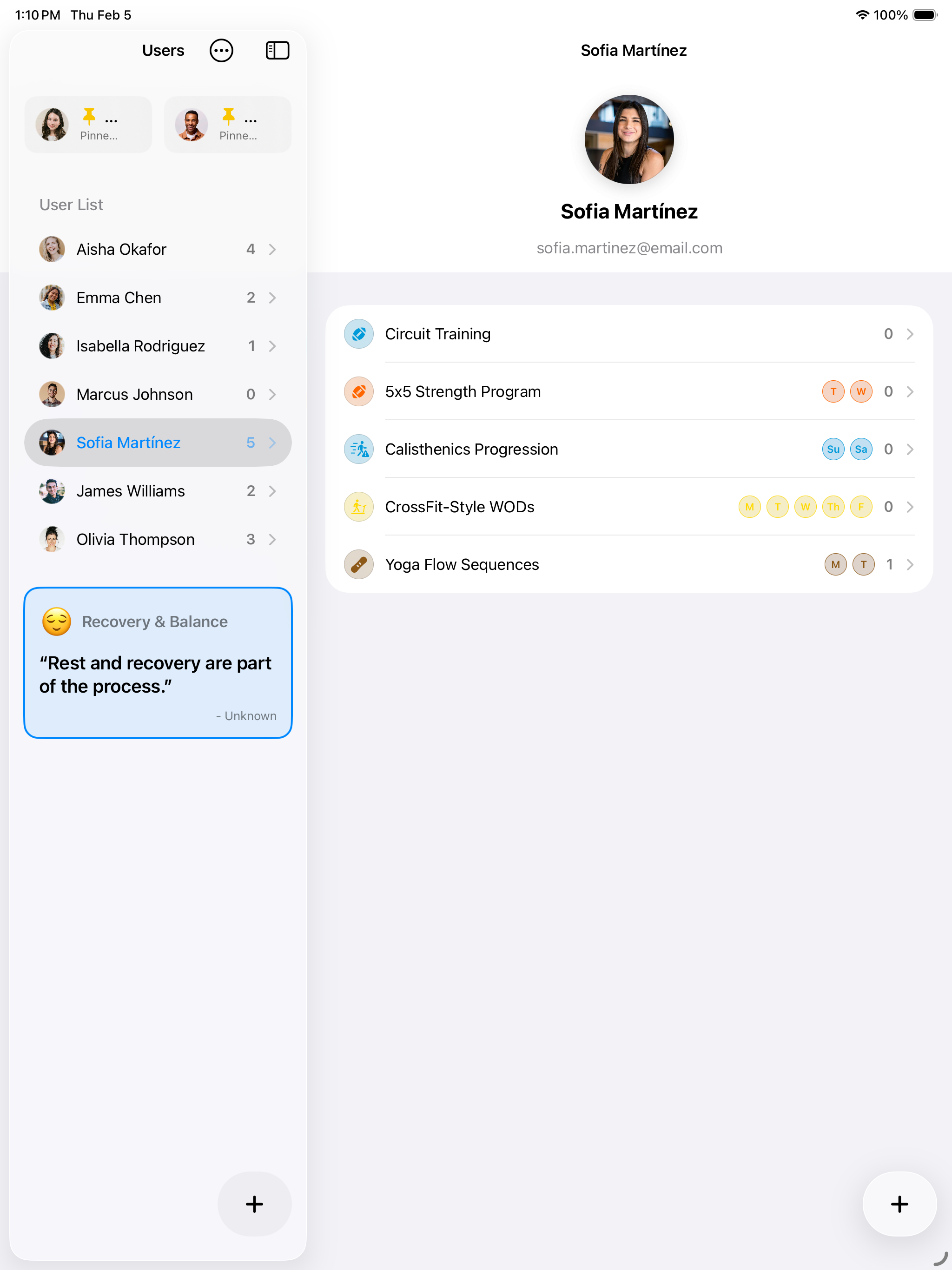 MiMotivo iPad Dashboard